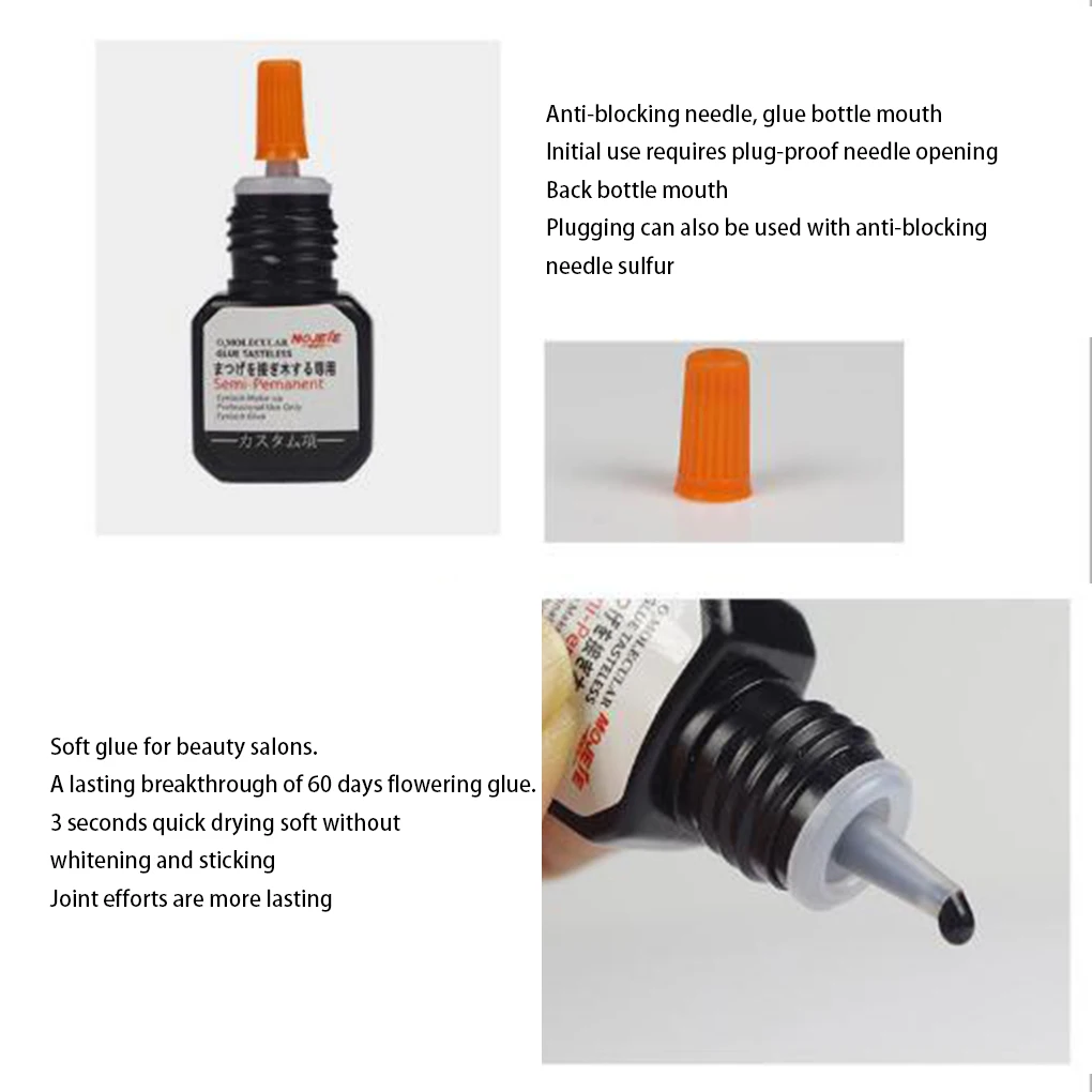 7ml False Eyelashes Extension Glue Long Last Fast Drying Artificial Eyelashes Glue Black Liquid Adhesive