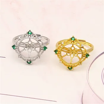 

Ring Mount Pearl Accessories Adjustable Size 925 Silver Plated Ring Jewelry DIY No Pearl Free Shipping