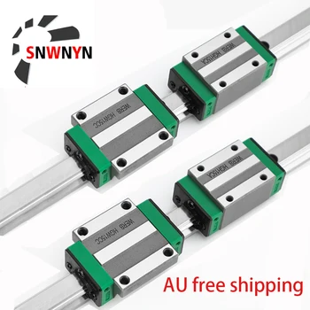 

AU Free Shipping HGR15 HGR20 Square Linear Guide Rail 2pc+4pcs HGH15CA/HGW15CC HGH20CA/HGW20CC Bearing Slide Block Carriages