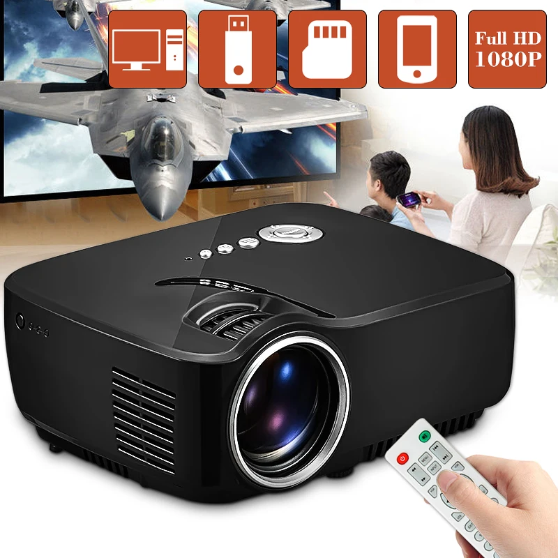 GP70 1080P lcd Портативный светодиодный проектор bluetooth беспроводной Wi-Fi Beamer cinema Full HD 1200 люмен HDMI USB VGA tv AV порт опционально