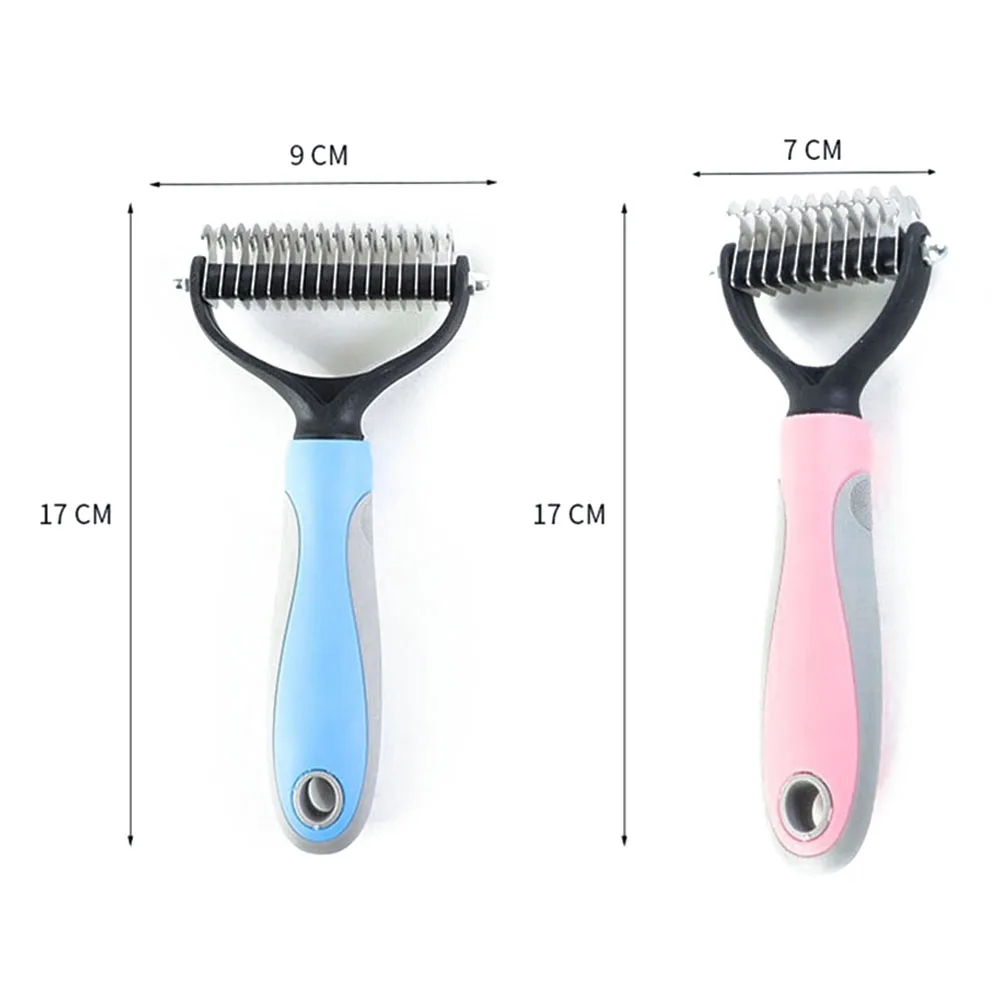 

Pet Fur Knot Cutter Dog Grooming Shedding Tools Pet Cat Hair Removal Comb Brush Double sided Pet Products Dropship