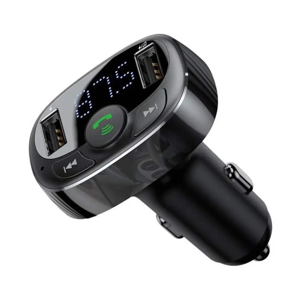

Car Charger for iPhone Mobile Phone Handsfree FM Transmitter Bluetooth Car Kit LCD MP3 Player Dual USB Car Phone Charger