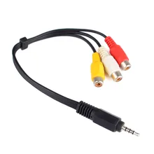 Procaja 3 em 1 3.5mm jack a 3 rca macho áudio vídeo cabo av aux estéreo cabo 3rca conversor padrão fio