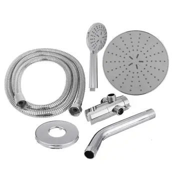 

5 Modes Big Panel Round Chrome Rain showerhead Water Saving 5 Spray Mode Classic Design G1/2 Rain Shower Head Nozzle