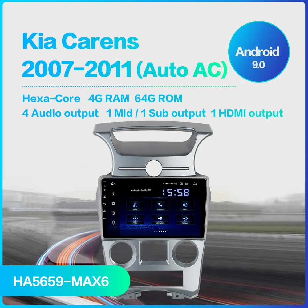Dasaita " ips автомобильный Android 9,0 Радио Mp3 плеер для Kia Carens gps 2007 2008 2009 2010 2011 Авто AC Автомобильная стерео мультимедийная система