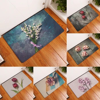 

European Retro Rose Floral Door Mat In The Hallway Floor Mat Kitchen Carpets For Living Room Bathroom Mats Doormat Entrance Door
