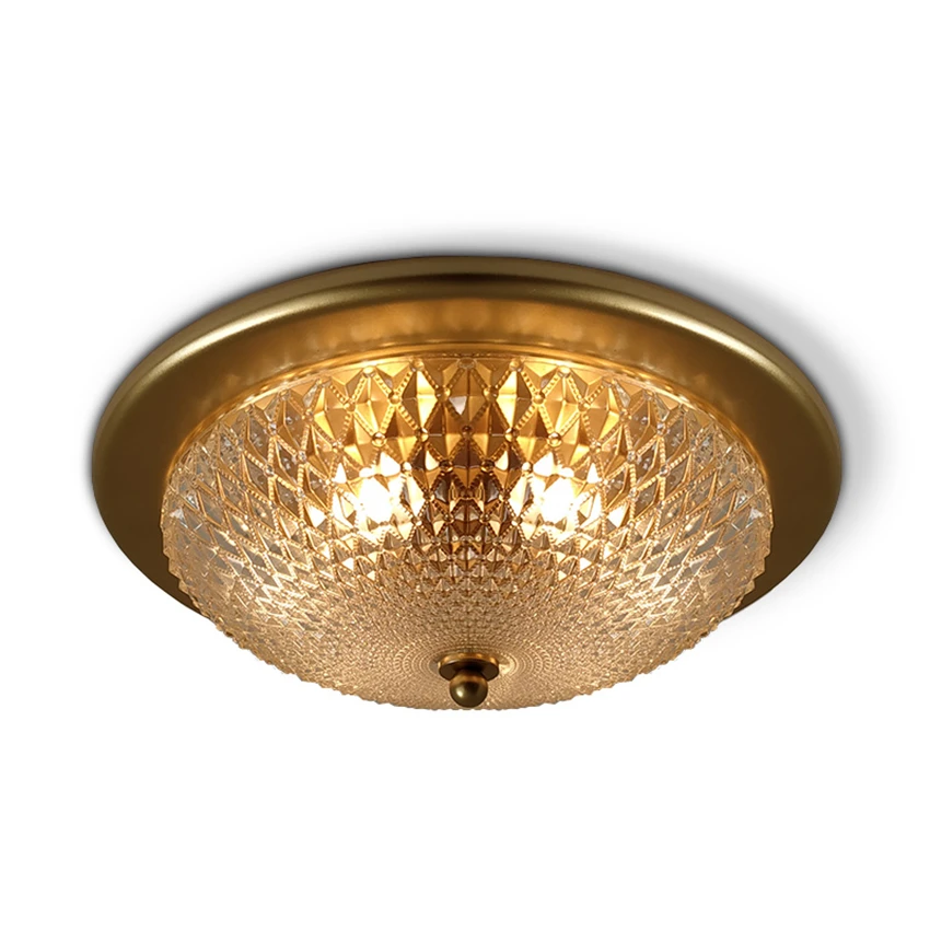 

American gold crystal glass ceiling lights bedroom corridor retro living room lamp luxury dining room ceiling lamps fixtures