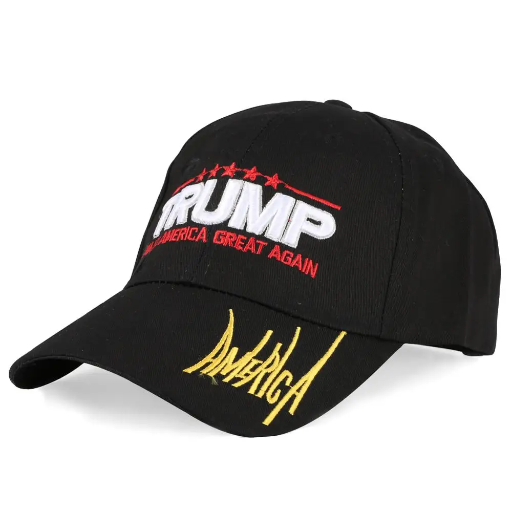 

President Hats Trump 2020 Embroidery Trucker Hat Black Acrylic Adjustable American Caps Bone for Women Men Casquette Present