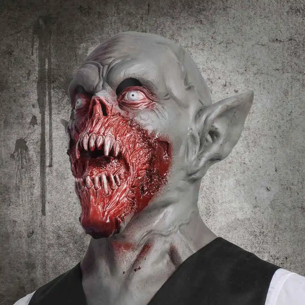 Латексная страшная маска вампира Kurten, злой, Nosferatu, летучая мышь, демон, маска на всю голову, карнавальный костюм на Хэллоуин, маскарадный костюм