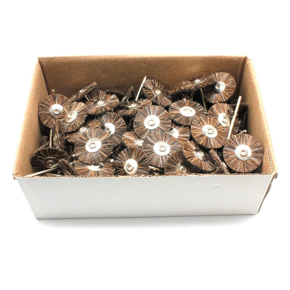 144pcs 22mm Abrasive Brushes 2.35mm Shank Jewelry Polishing Wheel for Dremel Power Tool Accessories