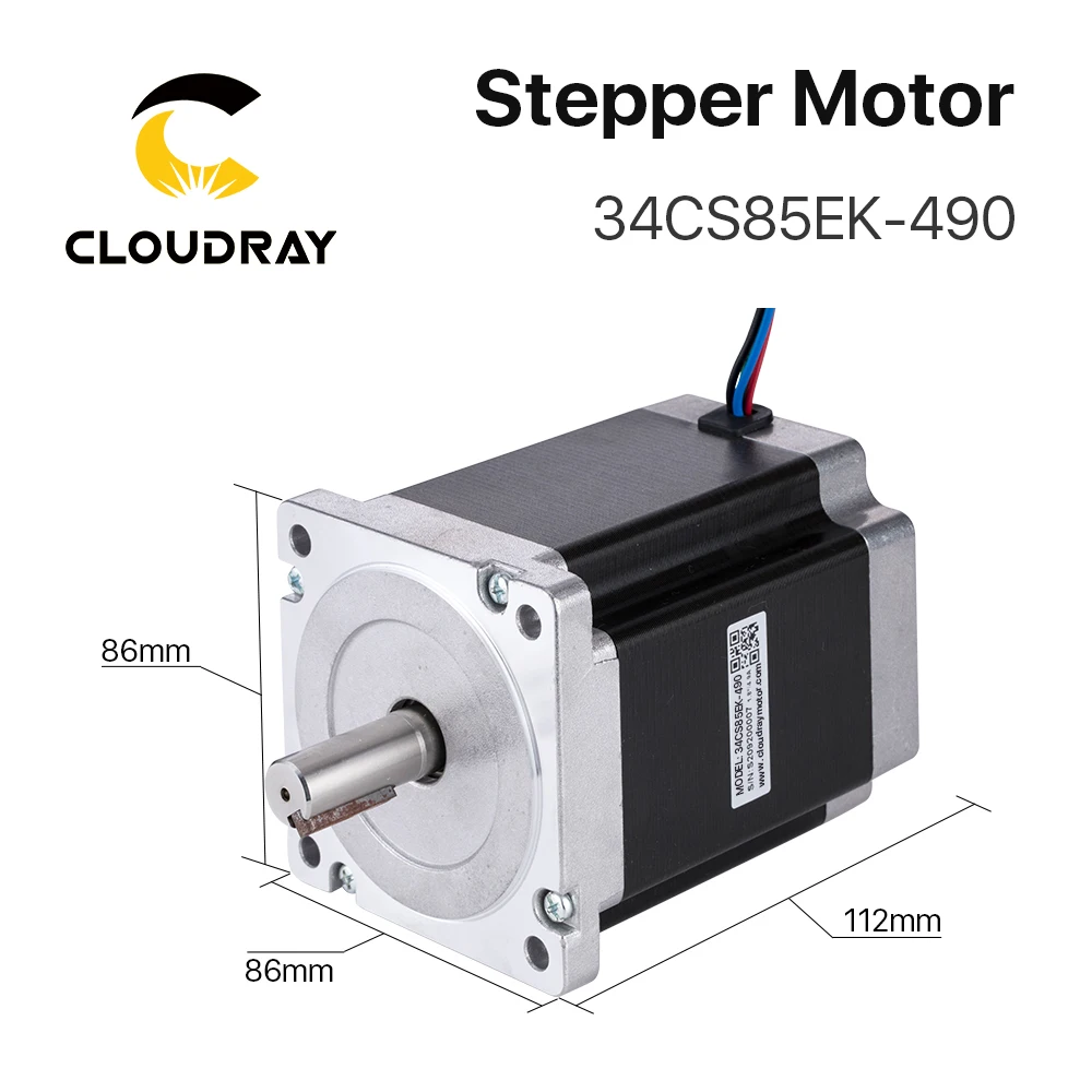 Nema 34 스테퍼 모터, CNC 조각 밀링 기계용 4-리드 케이블 스테퍼 모터, 86mm, 8.5N.m, 4.9A(34CS85EK-490)