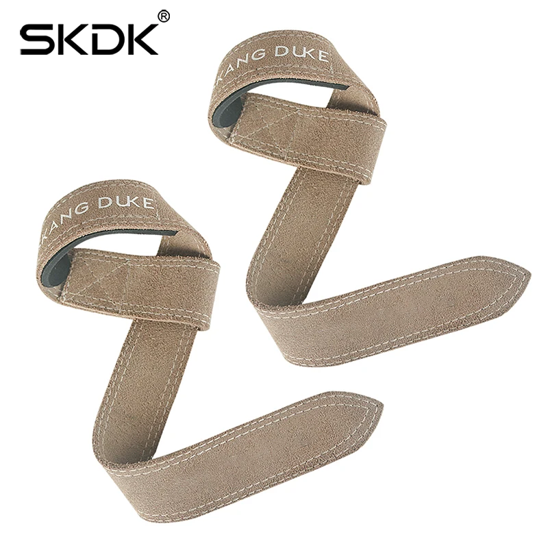 SKDK ремни из воловьей кожи для фитнеса, тяжелой атлетики, пояс для бодибилдинга, силовой Кроссфит, тренировочный тренажер, поддержка запястья - Цвет: Beige