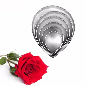 

6pcs Rose Petals Cookie Pastry Cake Cutter Stainless Steel Biscuit Mold Home kitchen Baking tools K998
