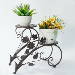 Support à pots de fleurs Style européen, balcon d'intérieur à Base de viande multiple en fer rouge Net 
