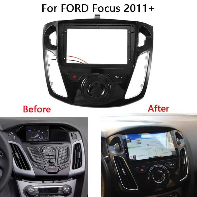 

9 Inch 2Din Android Head Unit Facia Car Radio Frame Kit For Ford Focus 2012-2018 Auto Stereo Dash Fascia Trim Bezel Faceplate