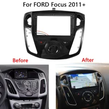 Jogo principal do quadro do rádio do carro da facia da unidade 2 din android para ford focus 2012-2018 traço estéreo automático fáscia guarnição moldura placa dianteira