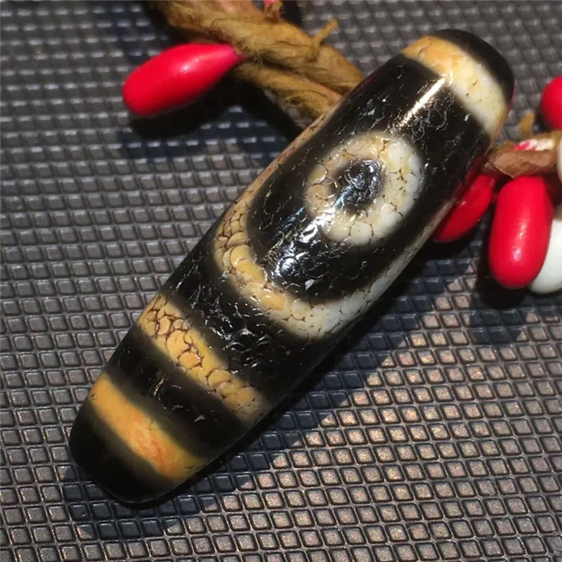 181030-1 Weathing натуральный агат старые материалы 2 глаза тибетские Dzi бусины мощный