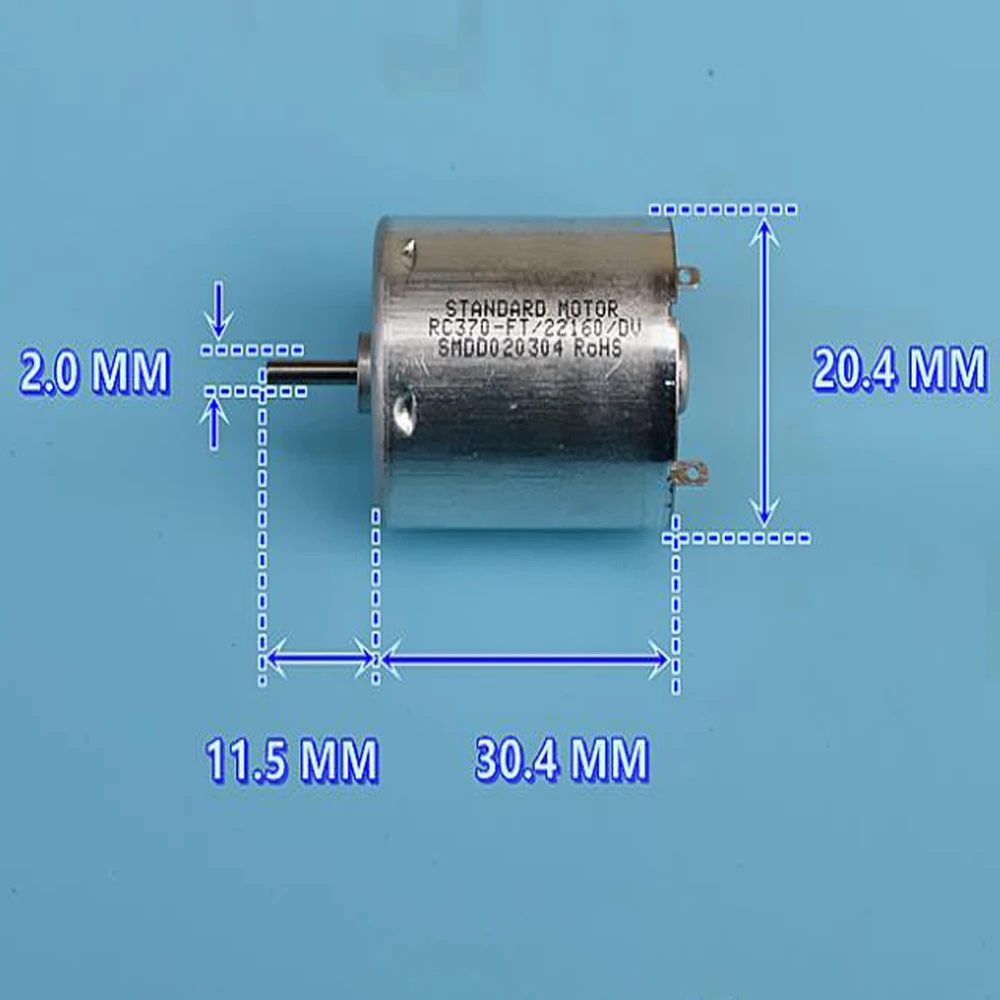 QLXHBOT Micro motor eléctrico DC3.0V-12.0V, pequeño motor CC 6V-3700RPM Toy Science Project 500TB-14415 Motor - 4 piezas