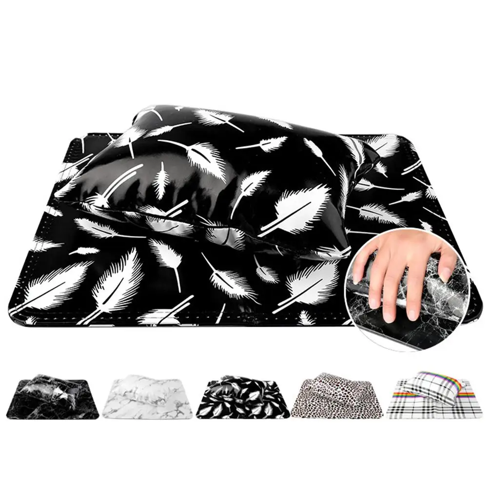 

Leopard Stripe Faux Leather Nail Hand Pillow Carpet Cushion Pad Manicure Tools Soft Manicure Tool Hand Rest Leopard Marble