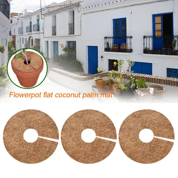 

3pcs Indoor Outdoor Nursery 30cm Coconut Fiber Mulch Ring Office Tree Protector Natural Plant Cover Balcony Weed Control Mat