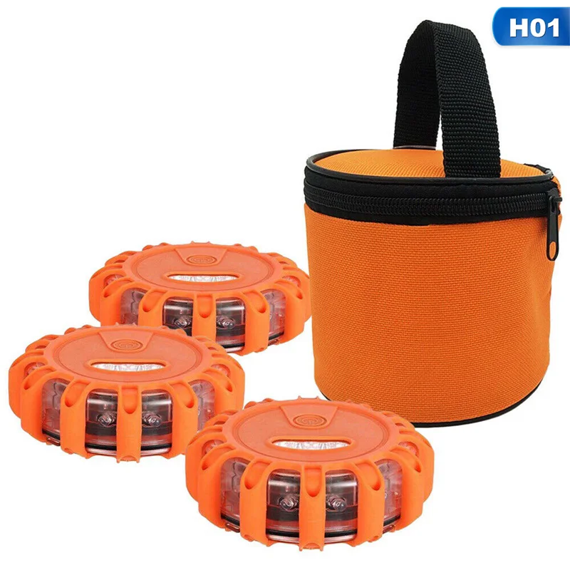 

3pcs/Set In Bag IP44 LED Road Flare LED Safety Flare Flashlight Magnet Flashing Warning Red Lights Car Roadside Emergency Flares