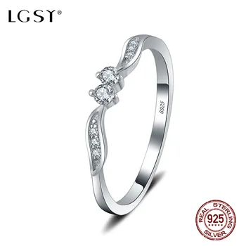

LGSY DR1071 925 Sterling Silver Rings Sapphire Fine Jewelry Round Rings Female Finger Rings Wholesale Blue Crystal Jewelry
