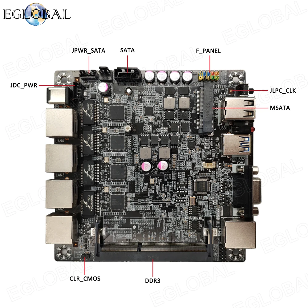 EGLOBAL M3 четырехъядерный процессор J1900 Мини ПК intel Сетевая карта 4* LAN порт мини компьютер для маршрутизатора