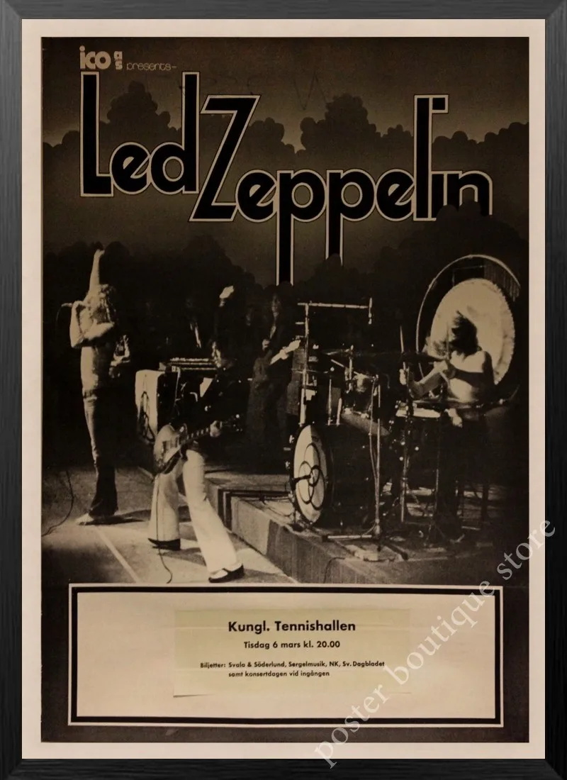 Светодиодный плакат Zeppelin Rock Music, Jimmy Page, rober Plant, винтажный домашний декор, настенные наклейки, 9 процентов/5 - Цвет: 3