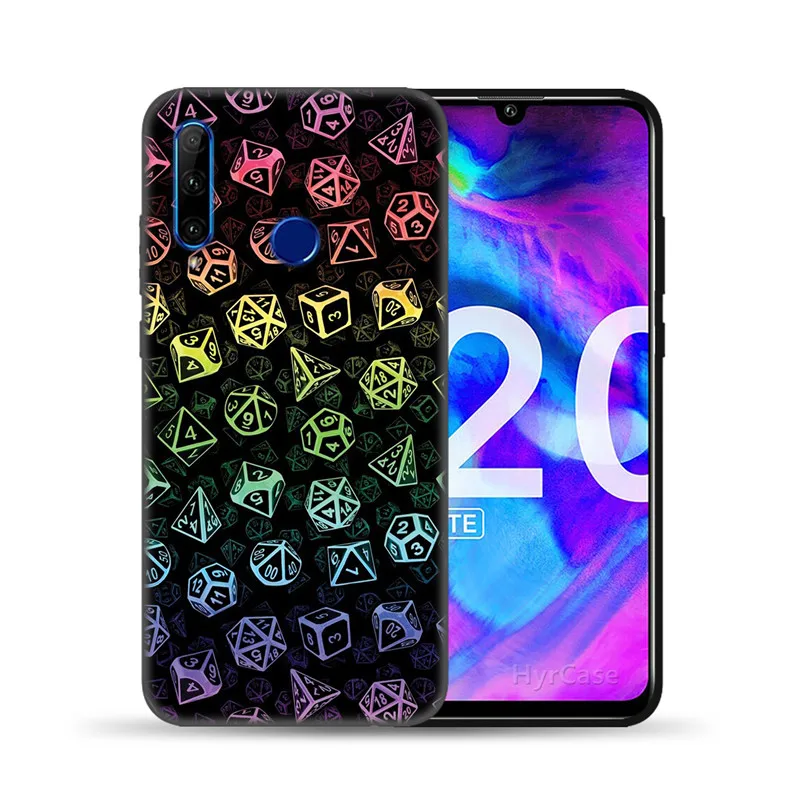 Rainbow Dice Set Phone Case For Huawei Honor 30 10i 20i 30i 9X 8X Honor20 10X Mate 10 20 Lite Pro Black Silicone Cover huawei waterproof phone case Cases For Huawei