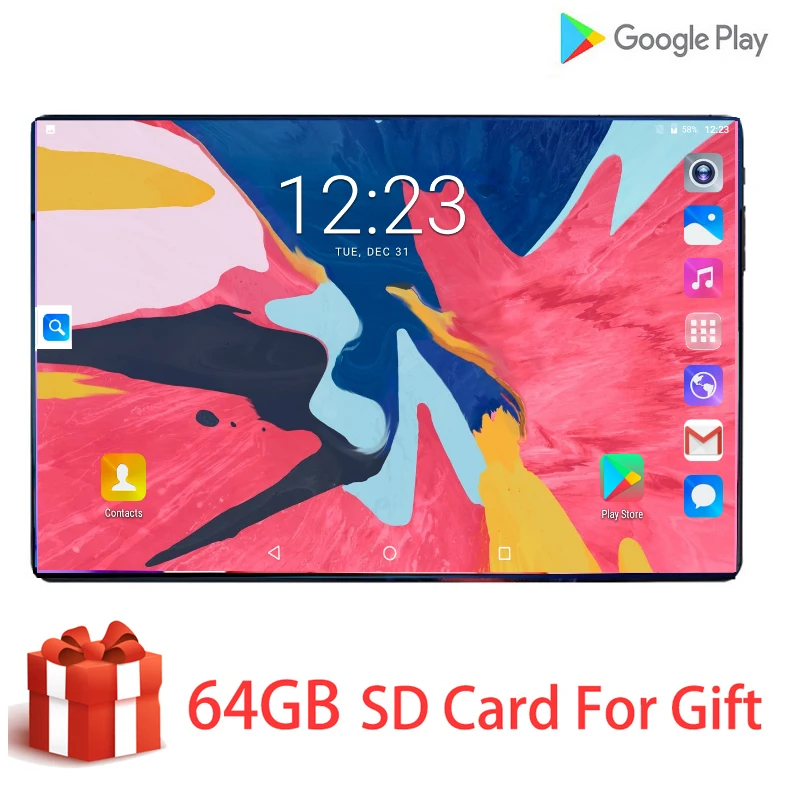 

2020 Hot 10 Inch 4G FDD LTE tablet Octa Core Android 9.0 GPS tablets 10.1 PC 6GB RAM 128GB ROM WIFI Media Pad +64GB SD Card Gift