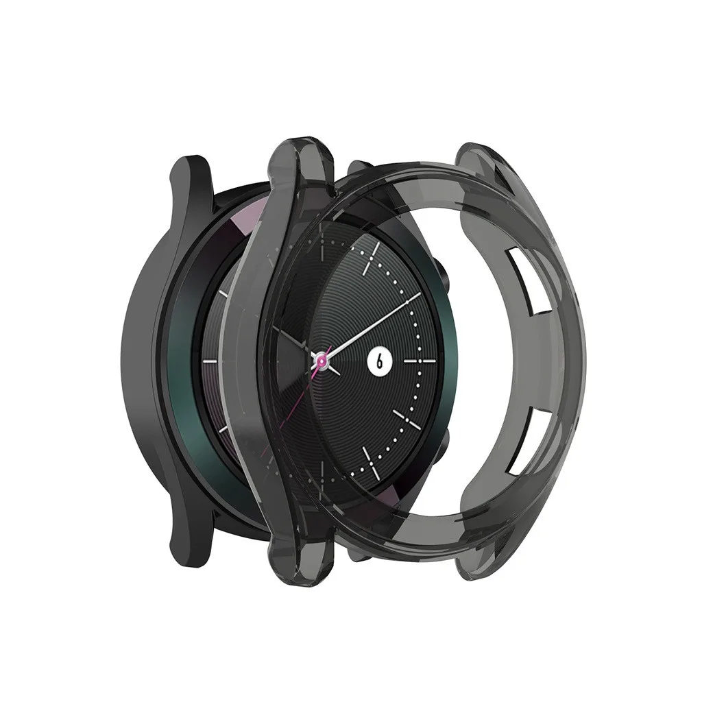 1 Для huawei-Watch GT2 42/46 мм прозрачный тонкий ТПУ защитный бампер чехол для часов - Цвет: 1