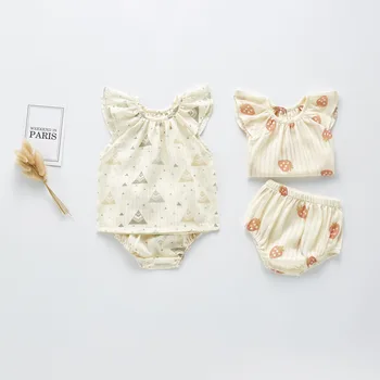 

Newborn Kids Girls Clothing Sets Summer New Style Brand Baby Girls Clothes Fly Sleeve T-Shirt+shorts 2Pcs Children Clothes Suits