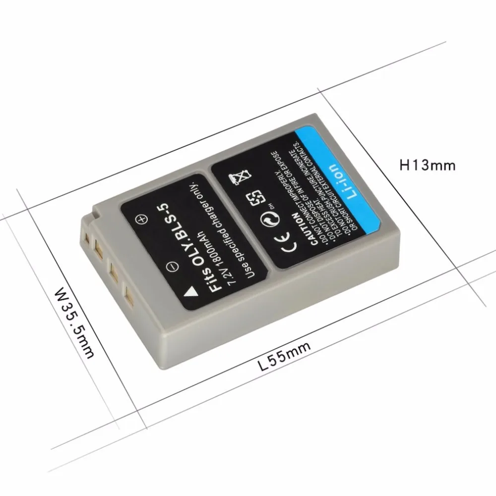 2 шт BLS-5 7,2 V 1800mAh литий-ионная аккумуляторная батарея для цифровой камеры+ USB зарядное устройство комплект с ЖК-экраном для OLYMPUS