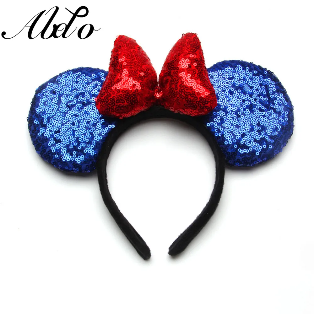 ABDO Hot Sale Big Bow Sequins Children's Hairband Mouse Ears Kids Hairbands For Girls Headwear Photo Shoot Girl Hair Accessories Baby Accessories