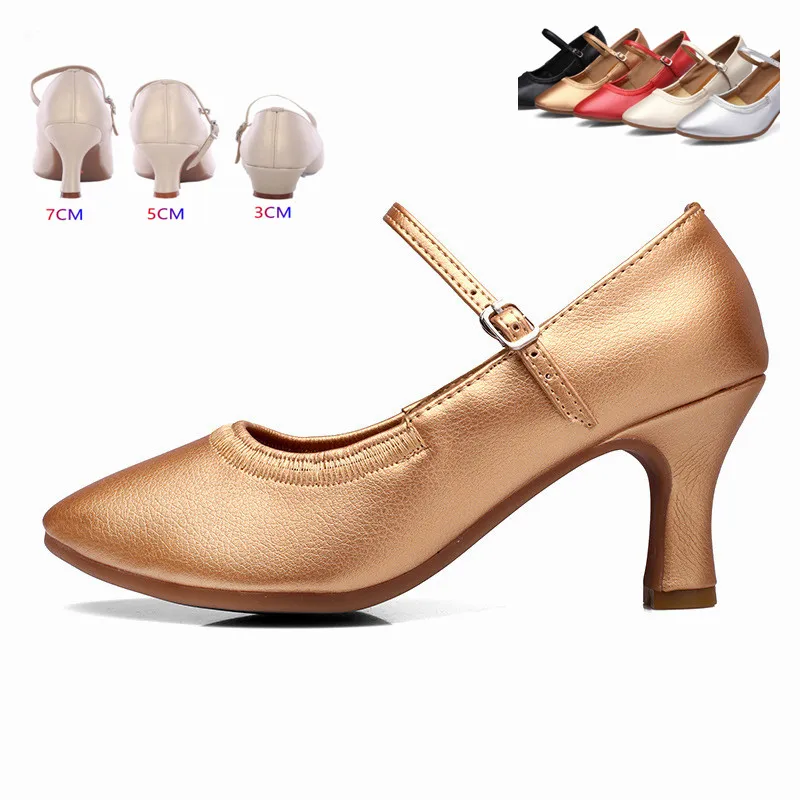 Dance Shoes Women Girls Standard Dancing Shoes High Heeled Ballroom Latin Dance 5CM 7CM Heel