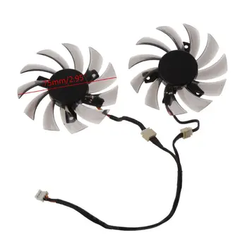 

2Pcs T128010SM 75mm 3Pin Cooling Fan for GTX 460 465 560 Ti 580 650 750Ti GT440 GT610 GT730 Graphics Card Cooler Fan