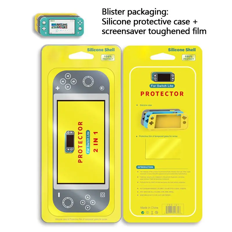 Подходит для Switch Lite мини игровая консоль силикагель полная посылка защитный чехол с подарок закаленная пленка