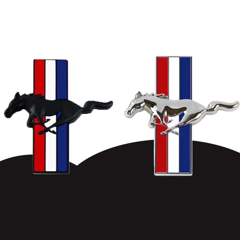 3D Personality Running Horse  Body Stickers Metal Tail Mark Side Mark Scratch Stickers For Ford Mustang Modified Car Standard