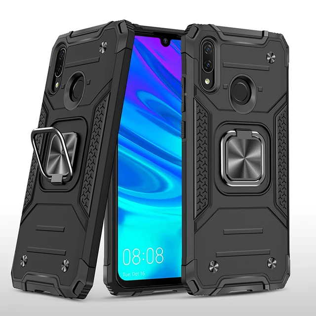 For Huawei P Smart 2019 Honor10 lite Cases Shockproof Armor Magnet Case Ring Stand Bumper Phone Back Cover For P Smart 2019 Case black