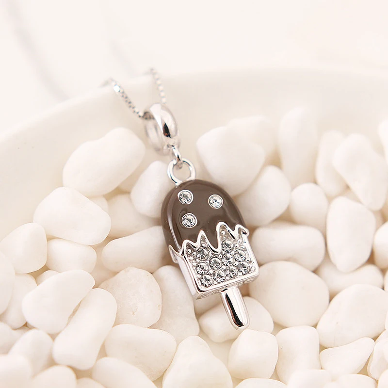Dazzling Ice Cream Новинка, бусины из стерлингового серебра 925, Очаровательная Милая подвеска «мороженое», эмалевые подвески, бусины, подходят для браслетов Pandora, сделай сам, Женские Ювелирные изделия - Цвет: Dazzling Ice Cream