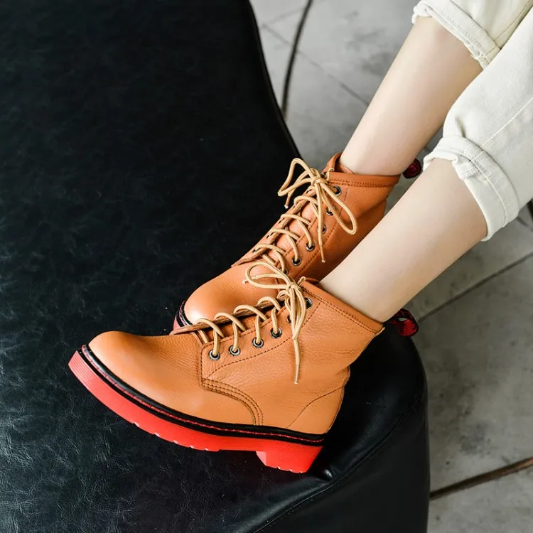 

Tanariya New Arrival Shoes woman Boots women Autumn/winter 2019 women's low-heeled leather boots