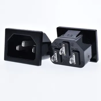 

High quality IEC320-C14 power socket 3 pins male inlet 10A250V with UL CSA certificate panel 31*24mm connector power socket