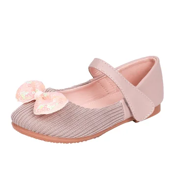 

Flower Children Little Girls Pink Rose Red Gold Glitter Sequin Wedding Party Princess Dress Shoes For Teens Girls Leather Shoe