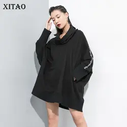 XITAO толстовка с рукавами «летучая мышь» для женщин, плюс размер, Свободный пуловер, уличная одежда в стиле панк, женская модная одежда 2019 XJ1999