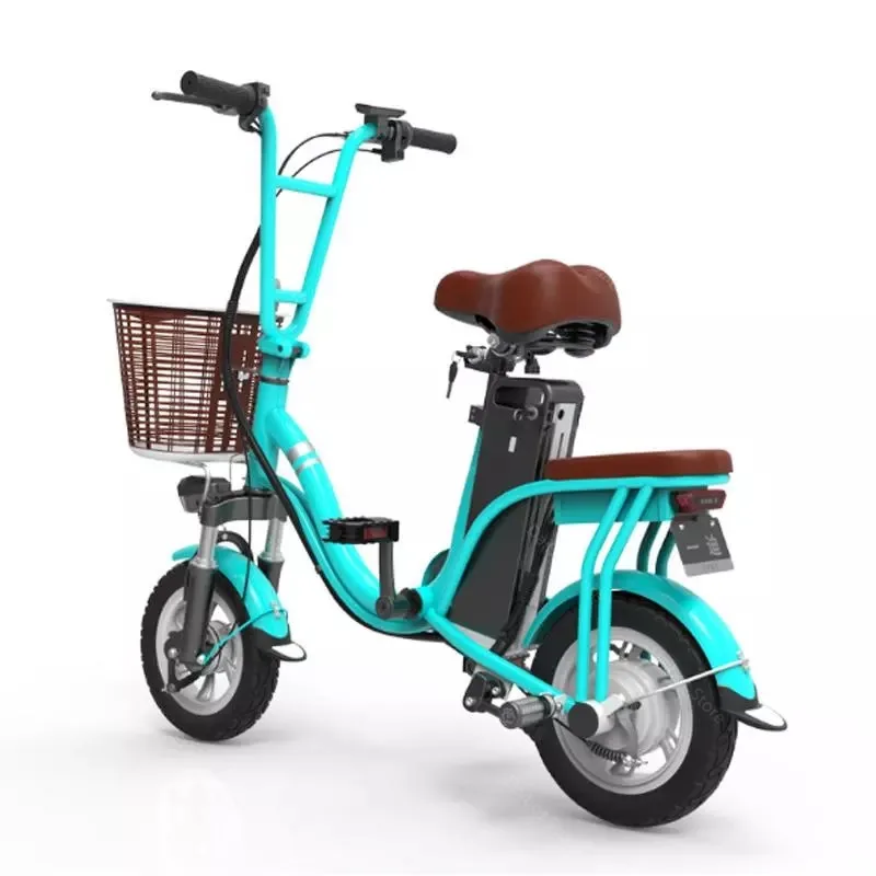 Electric Scooter Bike With Two Seats Two Wheels Electric Bicycles 12 Inch 400W 48V Mini Electric Bike Bicycle Removable Battery (8)