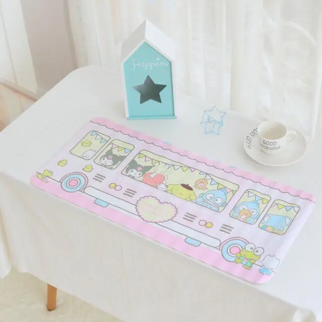  Cartoon Pink My Melody Fashion Portable Table Mats Pads Storage PVC placemat Food Lunch Home Decor 