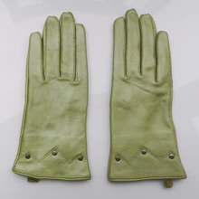 Nh luvas de couro genuíno para as mulheres inverno manter quente azul real pele de cabra luvas de couro super desconto liquidação kcl