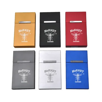 

HORNET Thin Aluminum Cigarette Case Cover 16MM*60MM*105MM For Thin Cigarettes Case Holder Hard Metal Tobacco Box Case Cover