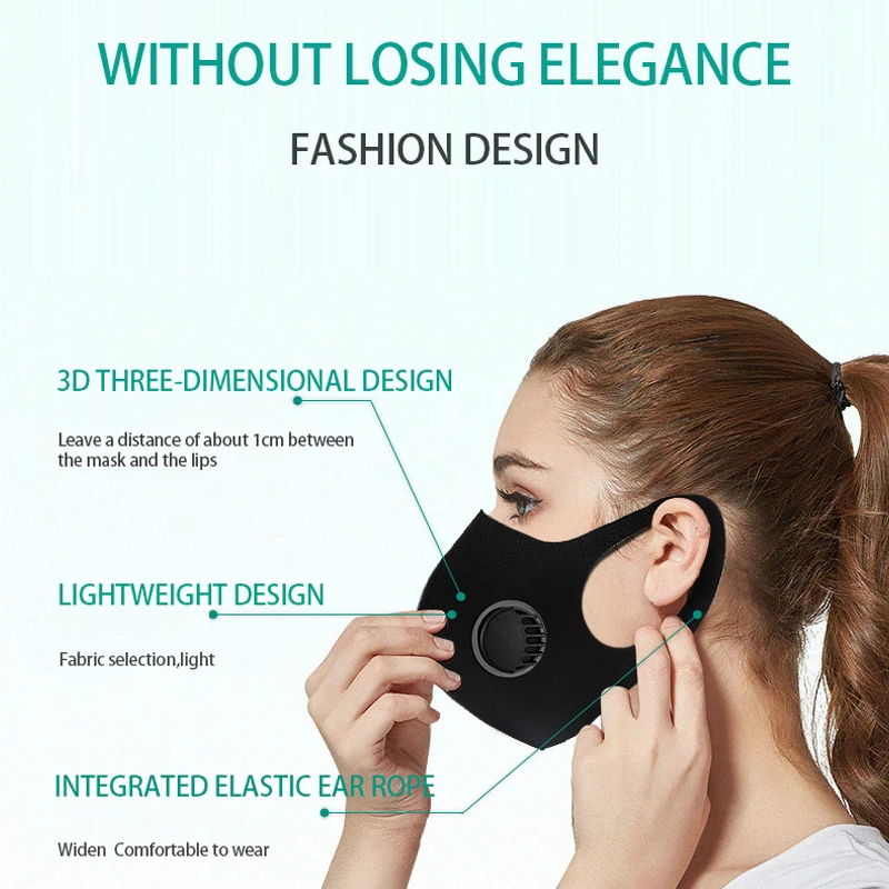 Anti Pollution PM2.5 Mask Dust Respirator Washable Reusable Masks Cotton Unisex Mouth Muffle Allergy/Asthma/Travel/ Cycling