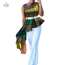 BintaRealWax африканская Модная рубашка с принтом женские летние повседневные топы Африканский батик ANKARA женская одежда WY2220